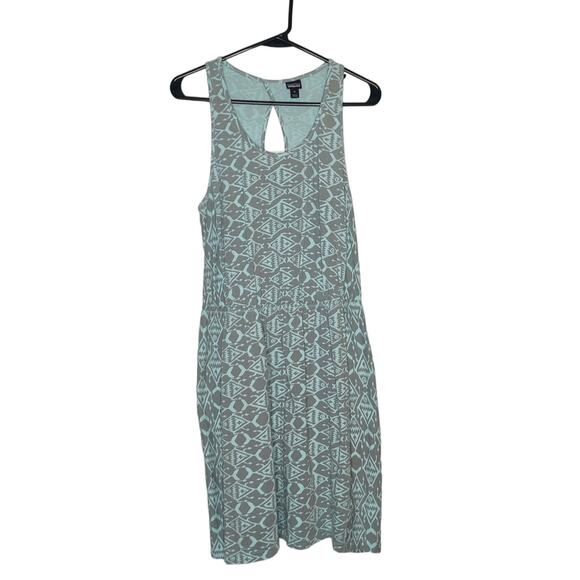 Patagonia West Ashley Sleeveless Organic Cotton Dress Blue Tribal Print M - Picture 1 of 9
